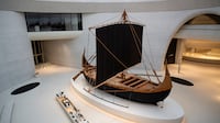 The impressive Magan boat takes pride of place in the new Zayed National Museum. Photo: UAE Presidential Court