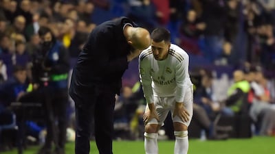 Eden Hazard broken his ankle during Real Madrid's match against Levante on Saturday. AFP