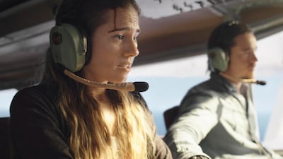 Allison Williams and Alexander Dreymon star in 'Horizon Line'. Courtesy of STXfilms