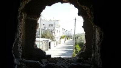 The opening through which Rawhiya al Najar, a 50-year-old mother of three, was, according to numerous witnesses, shot dead by Israeli soldiers whilst holding a white flag.