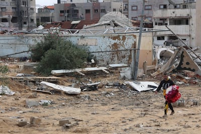 Most of Gaza's buildings have been destroyed during the war and the enclave remains on the brink of humanitarian collapse. AFP