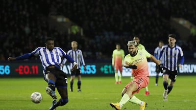 Sergio Aguero scores the winner. Reuters