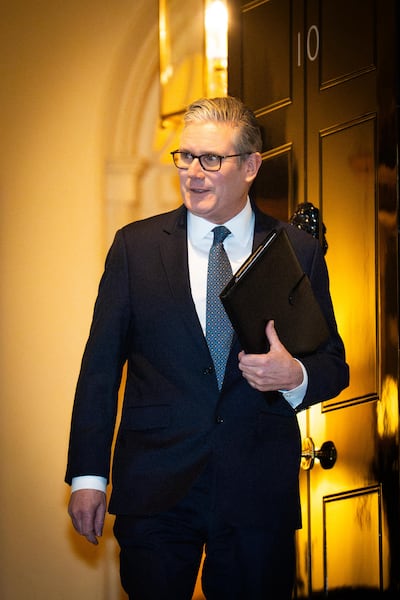 Prime Minister Keir Starmer leaving No 10 Downing Street, not for the last time. PA