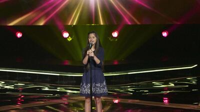 Eleven-year-old Mona Hajir was chosen for Nancy Ajram’s team during the blind auditions phase of The Voice Kids. Courtesy MBC