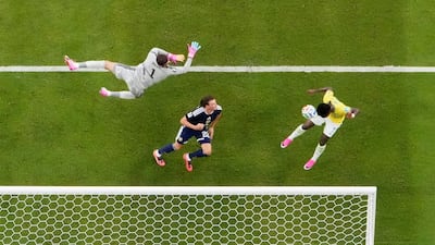 Brazil's Vinicius Junior scores their second goal against Scotland, in Miami. Reuters