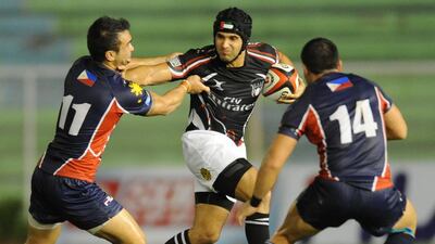 Cyrus Homayoun, the UAE winger, is part of 12-man squad who will take part in the Asian Sevens Series in Thailand this weekend. Photo courtesy Kenji Demura / RJP