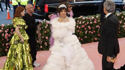 Actress Joan Collin arrives at the 2019 Met Gala in New York on May 6. EPA