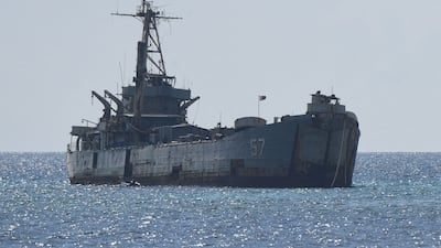 The grounded Philippine navy ship BRP Sierra Madre in the Spratly Islands in the disputed South China Sea. AFP
