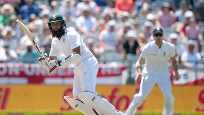 Hashim Amla rediscovered a much-needed return to form with the bat during the second Test against England. Gianluigi Guercia / AFP