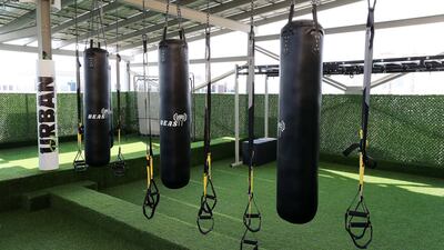 The kickboxing arena.