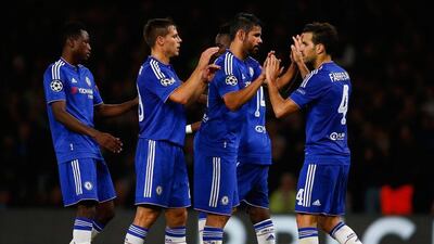Chelsea were largely untroubled at Stamford Bridge to ignore domestic troubles and open Uefa Champions League account in style. Laurence Griffiths / Getty Images