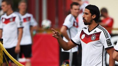 All things point to Sami Khedira as being the man Joachim Loew will turn in marking Lionel Messi in the World Cup final. PATRIK STOLLARZ / AFP