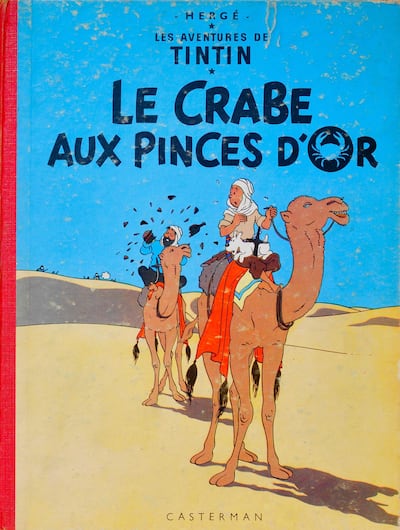 A 1940 or 50s vintage Tintin book cover. Alamy Stock Photo