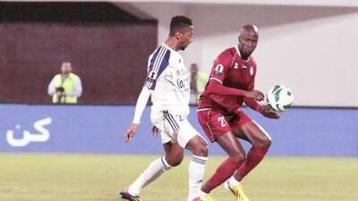 Papa Waigo, right, the Al Wahda forward, has scored eight goals in the Pro League since his move to the UAE last summer. Jeffrey E Biteng / The National