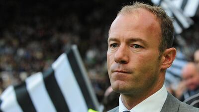 Alan Shearer during his spell as Newcastle caretaker manager. PA