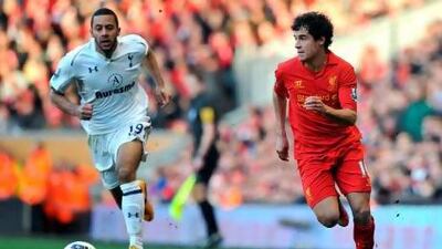 Philippe Coutinho, the Brazilian midfielder, right, has made an immediate impact since joining Liverpool from Inter Milan in January, scoring twice and providing two assists for teammates. Paul Ellis / AFP