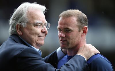 Wayne Rooney with Everton chairman Bill Kenwright.