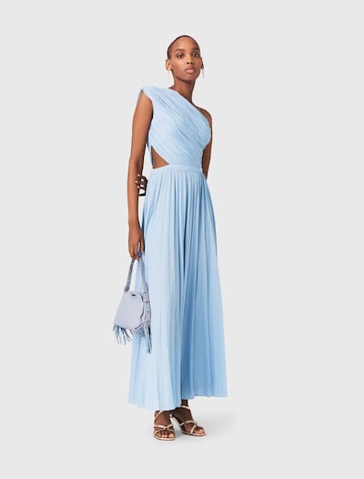 Asymmetric dress in baby blue by Maje