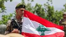 Lebanese soldiers block a road in Zawtar Al Gharbiyeh village, south Lebanon. Reuters