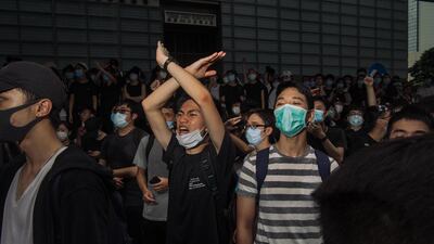Tens of thousands of people took to the streets of Hong Kong on Wednesday to protest against a new extradition bill. Getty