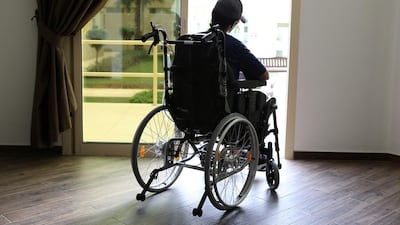 Yousef is being cared for at a hospital in Abu Dhabi. His mother said others must learn from his misfortune. Pawan Singh / The National