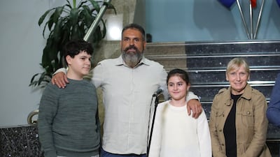 Mr Chanev with his children and Elena Yoncheva, Member of the European Parliament, in Sofia. Photo: Office of Elena Yoncheva