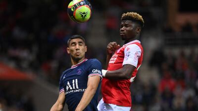 Achraf Hakimi - 7, Lost the ball in a dangerous area early in the second half but wasn’t punished. However, the Moroccan showed what he can offer in an attacking sense when he broke forward and put in a perfectly weighted cross for Kylian Mbappe. AFP