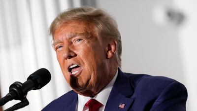 Former President Donald Trump speaks at Trump National Golf Club in Bedminster, New Jersey. AP Photo