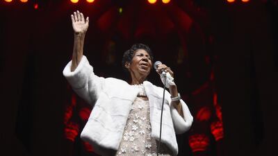 Aretha Franklin performs in New York earlier this month. Nicholas Hunt / WireImage / Getty Images