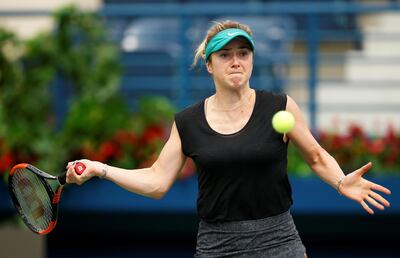 Elina Svitolina of Ukraine in action against Ons Jabeur of Tunisia during the Dubai Duty Free Tennis WTA Championships. EPA