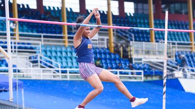 She is undefeated since 2018 with a pole vault national record of 3.71 metres. Photo: Waruna Lakmal