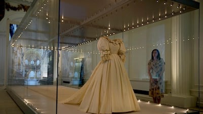 The gown, designed by David and Elizabeth Emanuel, will feature in the Royal Style in the Making exhibition at Kensington Palace in London, opening on June 3, running until January 2, 2022. AP Photo