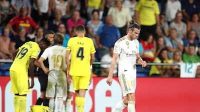 Gareth Bale of Real Madrid leaves the pitch after being shown a red card during the Liga match between Villarreal CF and Real Madrid CF at Estadio de la Ceramica. Getty Images