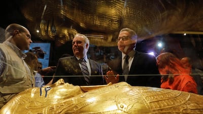 The coffin on display. Reuters