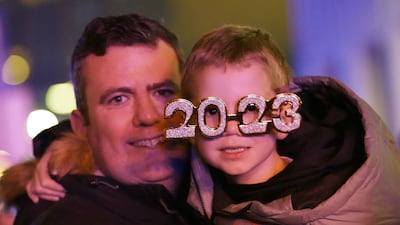 Celebrations outside the 3Arena in Dublin. PA