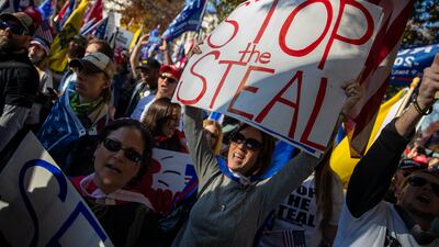 Supporters of former US president Donald Trump demand Congress 'Stop the Steal' of the 2020 presidential elections. EPA
