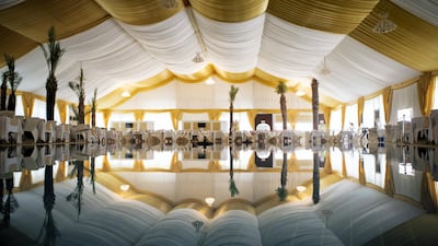 A Ramadan tent seen during final preparations ahead of the first iftar at the Le Royal Meridien hotel in Abu Dhabi on June 6, 2016. Christopher Pike / The National