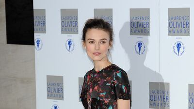 Keira Knightley, in Erdem, attends the Laurence Olivier Awards at The Grosvenor House Hotel on March 21, 2010 in London, England.