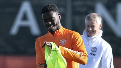 Axel Tuanzebe of Manchester United in action during a first team training session at Aon Training Complex in Manchester, England. Getty Images