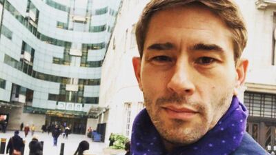 Timur Siraziev standing outside the headquarters of the BBC (Instagram)