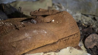 The sarcophagus was found inside a burial chamber, in the Saqqara necropolis, south of the Egyptian capital Cairo. AFP