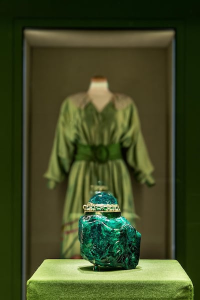 A green dress worn by Austrian actress Erika Pluhar on the stage in the late 1970s. Courtesy Wes Anderson and Juman Malouf