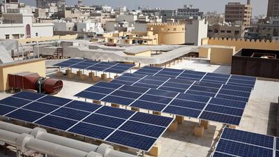 Solar installation on the roof of the new Al Fahidi Souk in Dubai. Silvia Razgova / The National