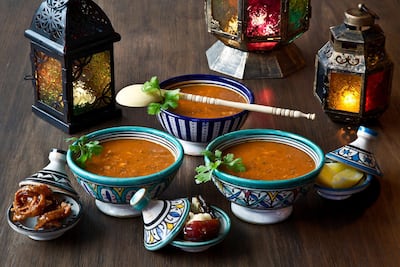 Moroccan iftar prepared by Chef Hanane Ouaddahou. Courtesy Hanane Ouaddahou