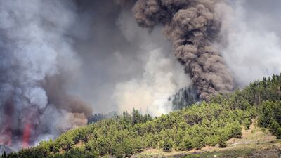 Part of the island's south-west coast was at risk of landslides and rock falls, authorities said. EPA