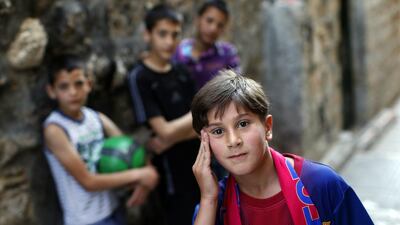 Palestinian Lionel Messi lookalike Ahmad Salaymah. Thomas Coex / AFP