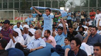 Manchster City fans watched the team play at Zayed Sports City last year on the final day of the Premier League season. Fatima Al Marzooqi / The National / May 11, 2014