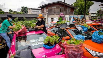 The taxi industry in Bangkok has struggled amid the pandemic. AFP