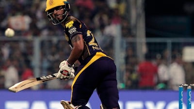 Nitish Rana top-scored for Kolkata Night Riders against Delhi Daredevils on Monday. Bikas Das / AP Photo
