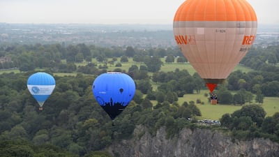 Hot air balloons take to the skies on the first day of the Bristol International Balloon Fiesta. Getty Images